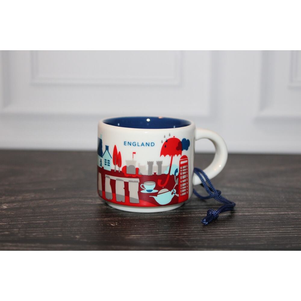 Starbucks England YAH Ornament Mug 2oz Espresso Cup NOT FULL SIZE EUC